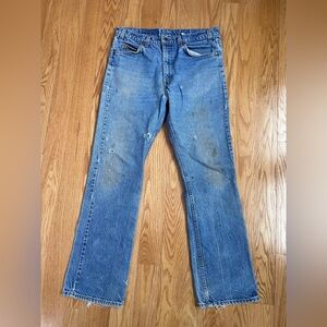 Vtg 90s Levi’s 517 Orange Tab Bootcut - THRASHED Paint Splatter W36L34